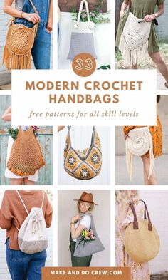 modern crochet handbags free patterns for all skill levels by make and do crew