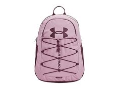 Under Armour Hustle Sport Backpack - Backpack Bags : Mauve Pink/Ash Plum : Bring it all out on the field in the durable and vibrant Under Armour Hustle Sport Backpack. All Under Armour Apparel features a tagless design or tear-away tag with no left-over pieces. UA Storm technology delivers an element-battling, highly water-resistant finish. Backpack in a durable, water-resistant polyester. Large main compartment with zippered closure for your daily essentials. Soft-lined, padded sleeve for your Under Armour Backpack, Under Armour Apparel, Sport Backpack, Golf Shop, Book Bags, Volleyball Shoes, Sports Shops, Backpack Sport, Mauve Pink