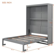 the bed frame is shown with measurements for it