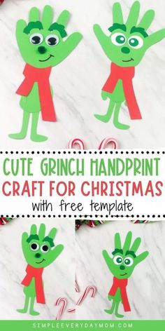 Is watching How The Grinch Stole Christmas a winter tradition in your home? If yes, you’ll love learning how to make this Grinch handprint craft for kids as a Christmas craft! We’re giving you a free printable template so you can easily make this cute Grinch activity as an at home activity or classroom craft!. Also, be sure to check out all of our Grinch activities and all our christmas activities for kids!