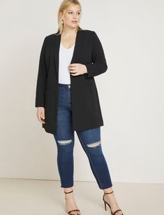 Long Essential Blazer Plus Size Blazer, Look Plus Size, Fall Photo, Plus Size Coats, Looks Plus Size, Tailored Blazer, Mid Size, Plus Size Fashion For Women, Blazer Outfits