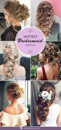 different hairstyles for bridesmaids with the words,'hotest bridesmaid hairstyles '