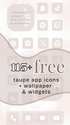 free soft neutral taupe app icons for iphone, android and ipad. Neutral Macbook Wallpaper Minimalist, Minimal Ipad Homescreen, Cute Ipad Icons, Iphone App Organization Ideas, Clean Girl Aesthetic Homescreen, I Phone Icons, Free Widget Apps, Aesthetic Homescreen Ipad, Neutral Icons Aesthetic