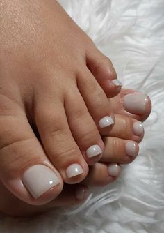 Vibrant Summer Toe Nail Colors 2023: 25 Ideas Classy Toes Nails Colors, Wedding Nails For Bride Toes, Soft White Pedicure, Summer Pedi 2023 Color Trends, Neutral Color Pedicure, Hoco Toenails, White Pearl Toe Nails, Classy Toenail Colors, Natural Color Pedicure