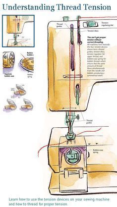 Sewing Machine Tension Problems, Sewing Machine Tension, Thread Tension, Sewing Machine Repair, Sewing Tricks, Sewing 101, Techniques Couture, Beginner Sewing Projects Easy