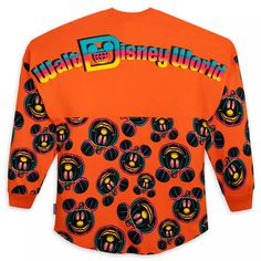 an orange disney world jacket with mickey ears on it