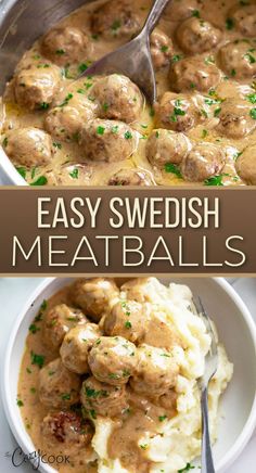 swedish meatballs on top of mashed potatoes Meatball Mashed Potatoes Gravy, Meatballs And Pie Crust, Meals With Mash Potatoes, Entrees With Mashed Potatoes, Swedish Meatball Dinner Ideas, Swedish Meatballs Over Mashed Potatoes, Turkey Meatballs And Mashed Potatoes, Frozen Meatballs And Mashed Potatoes