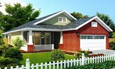 a house with a white picket fence in front of it