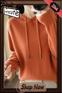 Women's Fashionable Lazy Style Loose Hooded Sweater Lazy Style, Pumpkin Orange, Hooded Sweater, The Picture, Sweaters For Women, Shop Now, Product Description, Womens Tops, Collar