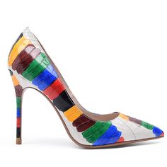Sexy Colorful High Heels Stiletto Pumps - FashionByTeresa Heels Colorful, Colorful High Heels, Multi Colored Heels, Red Bottom Heels, Party Wedding Dress, Stilettos Shoes
