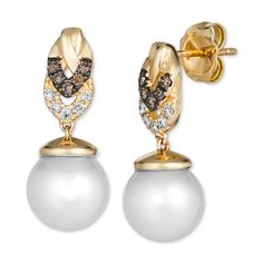 in stock Vanilla, Chocolate Diamond, Chocolate Diamonds, Le Vian, Women Diamond, Metal Earrings, Pearl Drop Earrings, Pearl Drop, Gold Metal