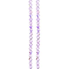 two long necklaces with purple crystals hanging from them