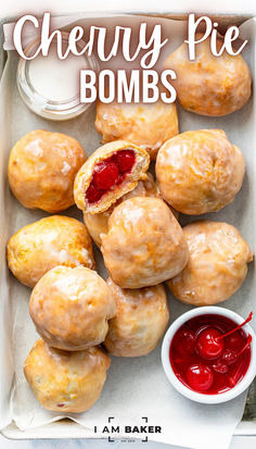 Cherry Pie Bombs are like mini, bite-sized cherry pies with a flaky crust and cherry pie filling that are made in an air fryer. Cherry Pie Filling Recipes, Mini Pie Crust, Cherry Recipes Dessert, Easy Impressive Dessert, Cherry Pies, Pie Crust Dough, Pie Filling Recipes, Blueberry Pie Filling