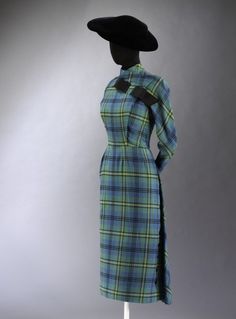 Couture, Haute Couture, Tartan Suit, Jacques Fath, Fashion 1940s, Fashion 1950s, Guy Laroche, Tartan Dress, 1940s Fashion