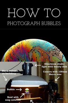 how to photograph bubbles in photoshopped with light and beauty dish camera with 100mm lens