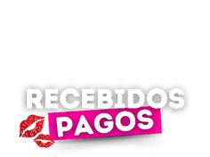 the words recebdos pagoss are written in pink and red lipstick on a white background