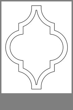 the outline of an ornamental design in black and white, with a square shape at the center