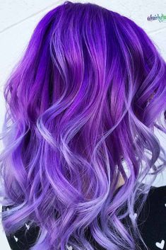 46 Purple Hair Styles That Will Make You Believe In Magic Purple Hair With Light Purple Highlights, Hair Tips Dyed Purple, Colored Hair Tips, Hair Color Purple