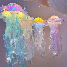 there are jellyfish hanging from the ceiling