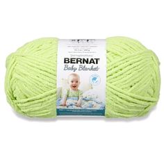 bernat baby blanket yarn in neon green