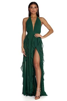 Emerald Green Long Dresses, Gem Galaxies, Feminine Dresses, Edgy Dress, Green Stuff, Elegant Dresses Classy, Guest Attire, Wedding Attire Guest, Engagement Dresses