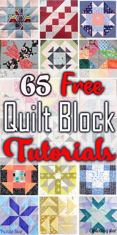 Free Quilt Block Tutorials & Patterns Patchwork, Quilt Block Designs Squares, Popular Quilt Blocks, Free Big Block Quilt Patterns, Free Quilting Block Patterns, Easy 10 Inch Quilt Block Patterns Free, Block Patterns For Quilting, Different Quilt Blocks, 12.5” Quilt Block Pattern