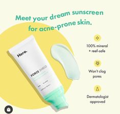 the product is being advertised in this ad for acne - prone sunscreens