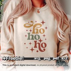 a woman with long blonde hair wearing a sweatshirt that says no hoo, sing, put art on it