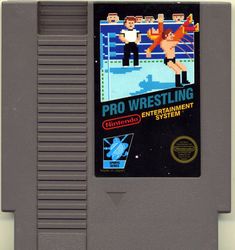 an old nintendo game with two wrestlers on it