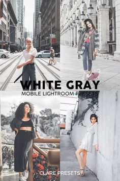 white gray mobile lightroom presets for photoshopping and lighting up the scene