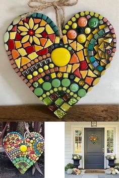 ✨This bright and beautiful garden heart  is sure to brighten any garden wall/fence/shed or living space💗 Suitable for hanging indoors or outdoors. 💖  💖These hearts are all handmade  by myself with love, care and attention to detail. Its size is 7*7in.Your heart will look the same as this although it may have very slight differences in it as every mosaic is unique and it is impossible to lay every tile the same, Garden Wall Fence, Mosaic Hearts, Garden Mosaic, Mosaic Art Diy, Mosaic Heart, Wall Fence, Mosaic Garden Art, Mosaic Art Projects, Mosaic Ideas