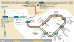 a map of the airport with all its terminals and their connections to each other on it