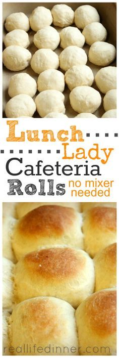 lunch lady catereria rolls no mixer needed with text overlay that reads lunch lady catereria rolls no mixer needed