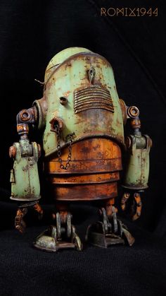 Old Robot Concept Art, Junk Robot, Old Robot, Steampunk Robots, Steampunk Robot, Arte Alien, Retro Robot