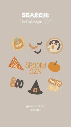 an image of halloween icons on a gray background with the words spooky gzn