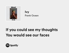 an ad for frank ocean featuring a man with green hair and the caption if you could see my thoughts, you would see our faces