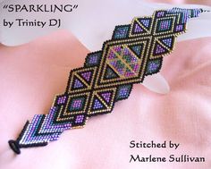 Free pattern for bracelet Sparkling by Trinity DJ Free Beading Patterns, Beads Magic, Beaded Ring