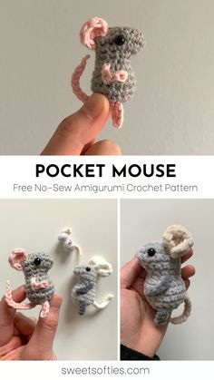 crochet mouse pattern with instructions to make it