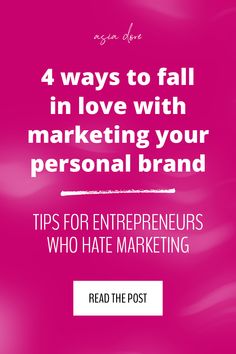 If you're looking to take your personal brand to the next level, you have to know how to market your business effectively. Many creative entrepreneurs think they dislike marketing, but they actually just dislike the WAY they’re doing it. This post will walk you through how to boost your brand visibility and use social media marketing to your advantage. Head to the blog and get the business tips now! Content Marketing | Market Your Brand | Business Startup Tips Personal Branding, Falling In Love, Marketing