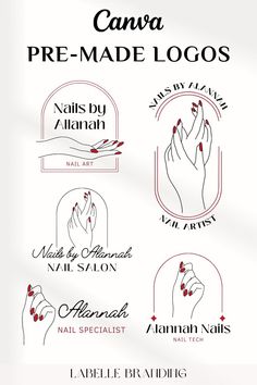 the logos for nail salons are shown