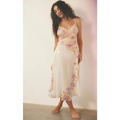 Free People Spring Soiree Midi Slip Spring Combo Xl Nwt Our Favorite Femme Elements In One Slip: This Floaty Midi Number From Intimately Features A Full-Lace Bodice With Floral-Printed Paneling On A Dreamy Sheer Skirt. * New With Tags * Size: Xl * Color: Spring Combo * Bin Location: #0070 Fit: A-Line, Drop-Waist, Midi Length Features: Floaty, Semi-Sheer Fabrication, Lace Bodice With V-Waistline And Line Cups, Adjustable Skinny Straps, Curved Hem Skirt With Lace Inlays And Floral Paneling, Back C Free People Robe, Spring Soiree, Garden Wedding Dress Guest, White Midi Skirt, Skirt With Lace, Garden Party Dress, Midi Slip Dress, Sheer Skirt, Cute Lingerie