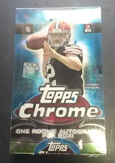 the topps chrome football card is in its package with it's own logo