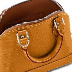 LOUIS VUITTON® - Alma Bb - Gold Honey Alma Louis Vuitton, Lv Alma Bb, Lv Alma, Louis Vuitton Alma Bb, Alma Bb, Louis Vuitton Alma, Best Color, Louis Vuitton Official, Orange Leather