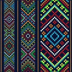 four different colored beaded designs on black background stock photo 549782