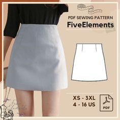 the sewing pattern for this skirt is easy to sew