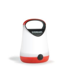 a white and red speaker with the words eveready on it