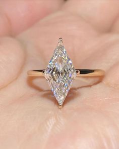 1.5Ctw D Kite Cut Moissanite Solitaire Ring Yellow Gold Plated Birthday Gift Her Fran Fine, Vogue Vintage, Gold Solitaire Engagement Ring, Promise Rings For Her, Dream Engagement Rings, Engagement Ring Cuts, 18k Yellow Gold Ring, Wedding Rings Vintage, Gold Wedding Rings