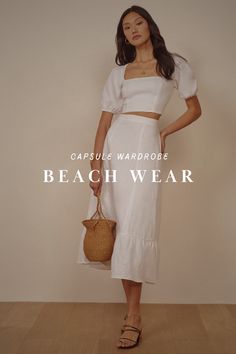 One of the best ways to simplify your life and pack light is through capsule wardrobes! Steal my beach capsule for your summer vacation this year #capsulewardrobe [festival, cargo pants, pride outfit ideas, europe fashion summer, hawaii outfit inspo, cute summer looks, preppy clothing, vintage bags, cute pride outfits, boho grunge outfits summer, black miniskirts outfits summer, summer interview outfit]