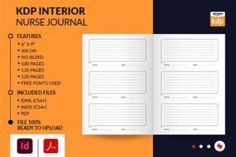 an open notebook with the words kdp interior nurse journal on top and below it