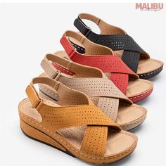 Womens Summer Shoes Sandals, Summer Shoes Wedges, Casual Wedges, Wedges Sandals, Womens Summer Shoes, Heel Slippers, Slingback Shoes, Open Toe Shoes, Slipper Sandals